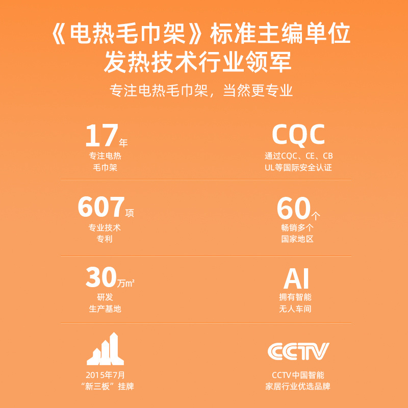 艾芬达 P16-2 电热毛巾架烘干器卫生间防潮置物架智能电加热毛巾烘干架 P16-2