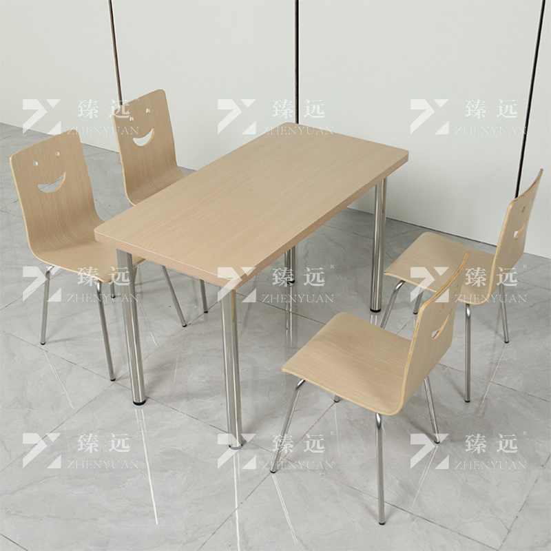 臻远 ZY4040834 餐桌椅组合学校食堂桌椅一桌四椅高清大图