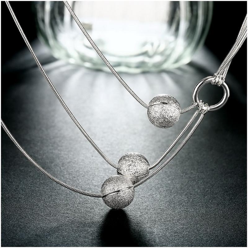 N187 Women Silver Necklace 镀925纯银女项链日韩版锁骨链潮人送女朋友七夕情人节礼物