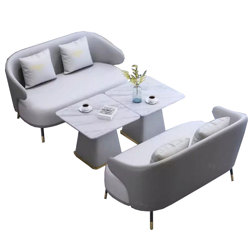 戴劲 洽谈沙发组合轻奢售楼处谈判小圆桌洽谈沙发桌子 2+2+方桌*2