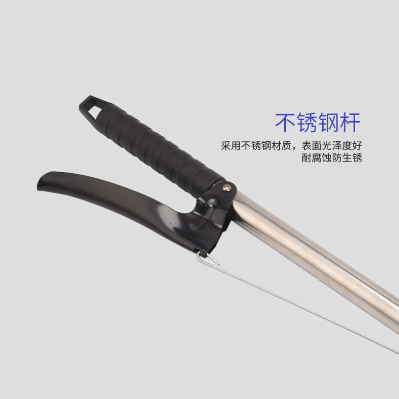 庄太太[加长全不锈钢1.5m]环卫钳加长不锈钢垃圾夹拾取物器铝合金捡垃圾钳长柄垃圾夹子高清大图
