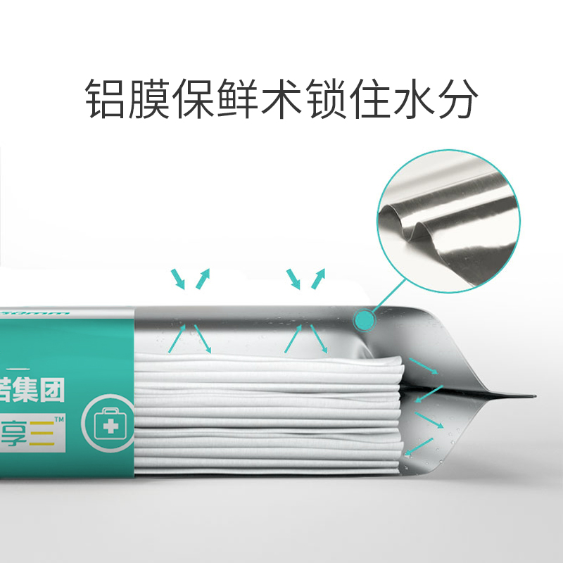 海氏海诺 75%迷你酒精湿巾8抽/袋*8袋/提 便携小巧学生儿童手部清洁户外高清大图