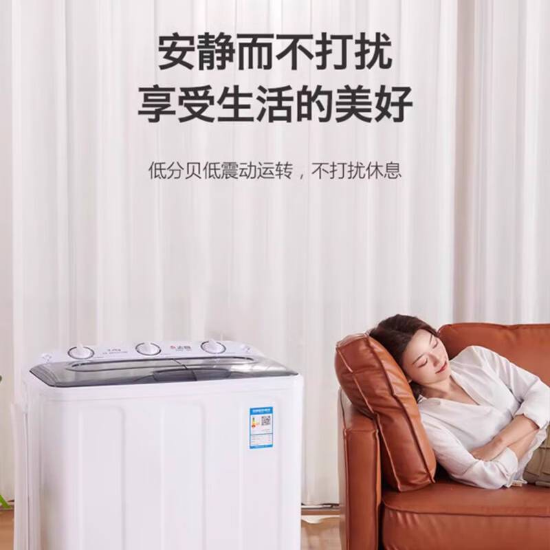 志高(CHIGO) 10公斤容量 家用半自动双桶双缸波轮洗衣机(茶色) 洗脱两用小型非全自动(蓝光款)