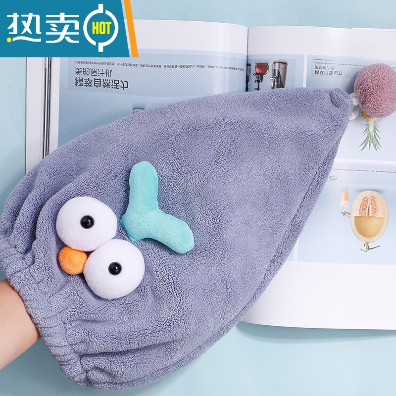 敬平网红同款浴帽擦洗头干发帽可爱女2021新款吸水速干包头发毛巾 橄榄棕成人款高清大图