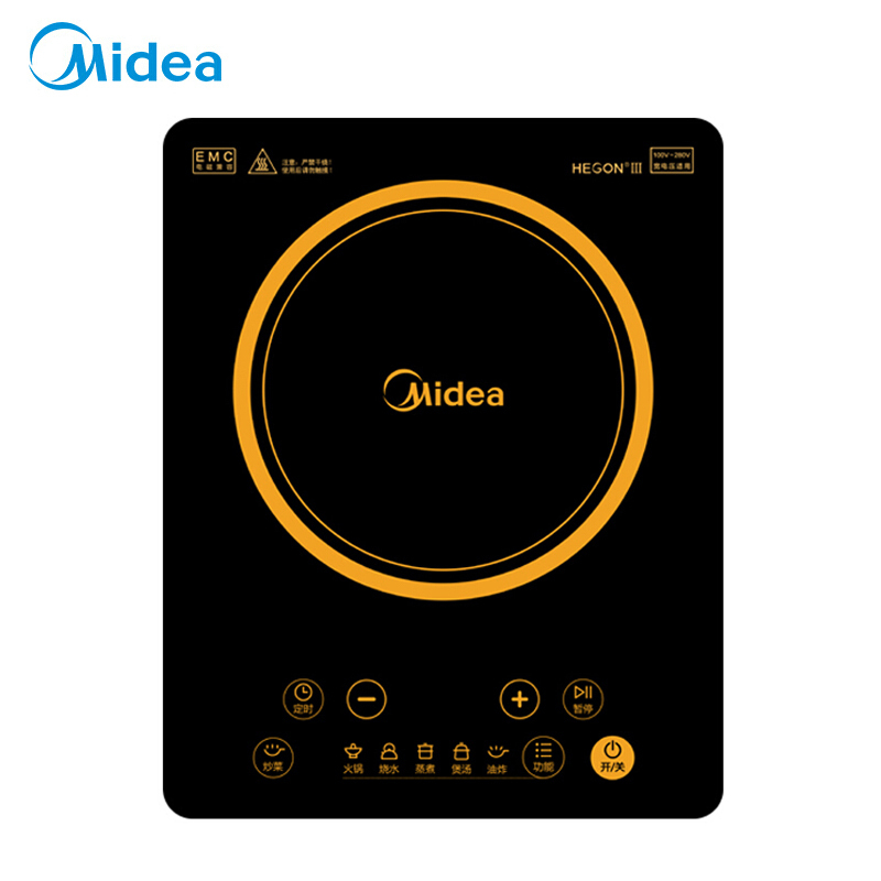 美的(Midea) 家用按键式大功率速热电磁炉 定时黑晶面板HT2218HM