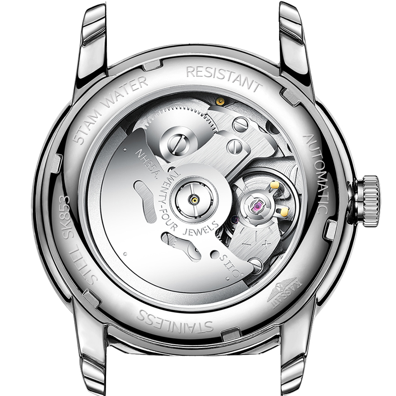 卡梭(KASSAW)手表男防水双日历商务休闲自动机械表男表时尚学生男士腕表K853G高清大图