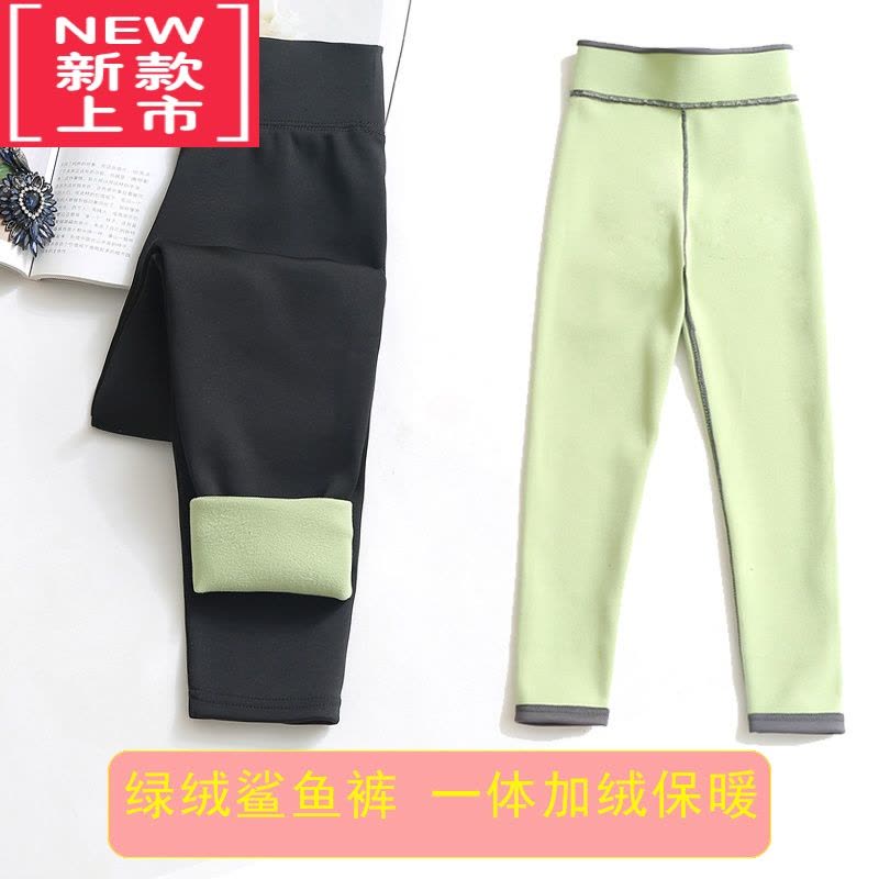 可莉允儿童女童加绒裤子秋冬季外穿加厚打底裤中大童芭比裤保暖裤图片