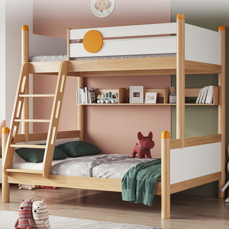 百冠环球 橡木上下床高低双层床大人多功能小户型儿童床上下铺子母床