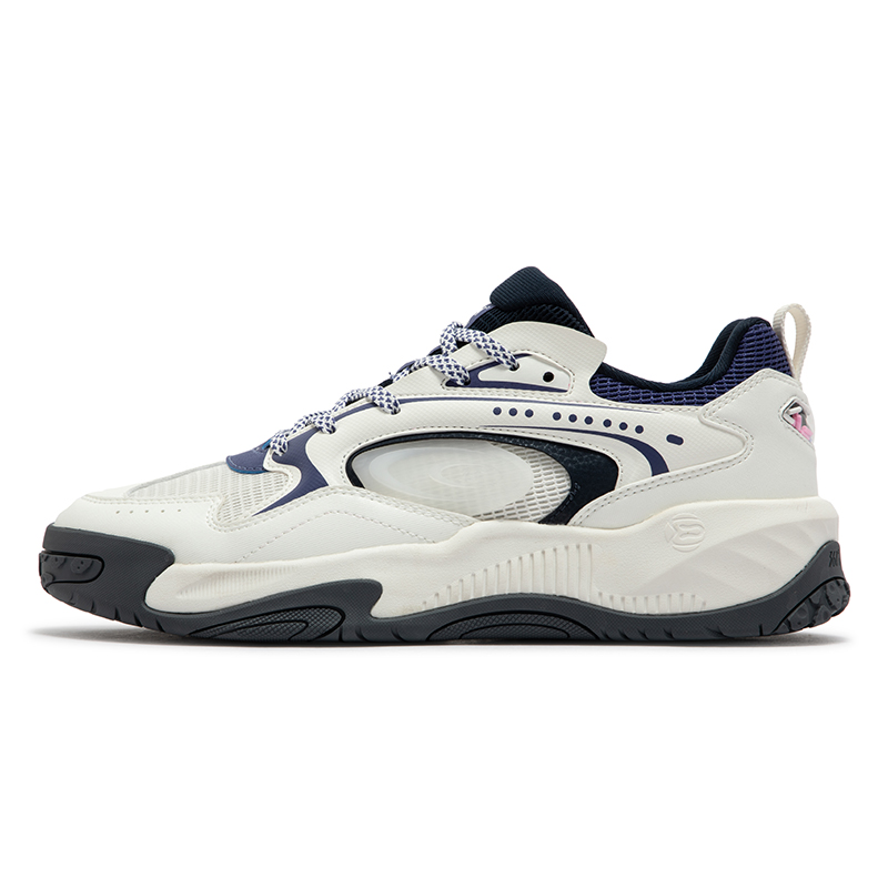 361°男鞋运动鞋新款休闲鞋男士软底复古老爹鞋子 羽毛白/夜幕蓝672516622 41码