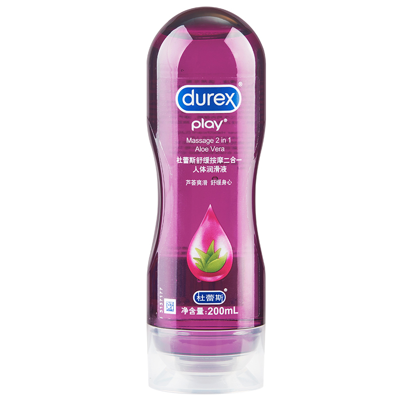 杜蕾斯（Durex） 人体润滑液 芦荟按摩液200ml+Love3只 男女用润滑剂油 夫妻成人情趣用品 进口