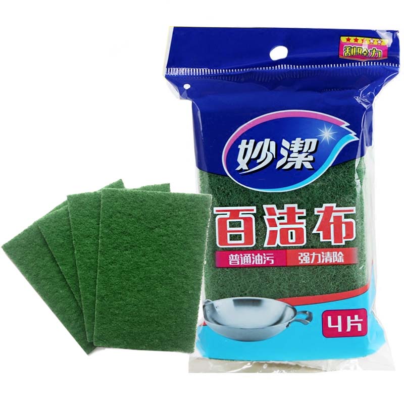 妙洁(MIAOJIE) 妙洁百洁布0073M (一般厨具用)4片装洗碗布厨房清洁布