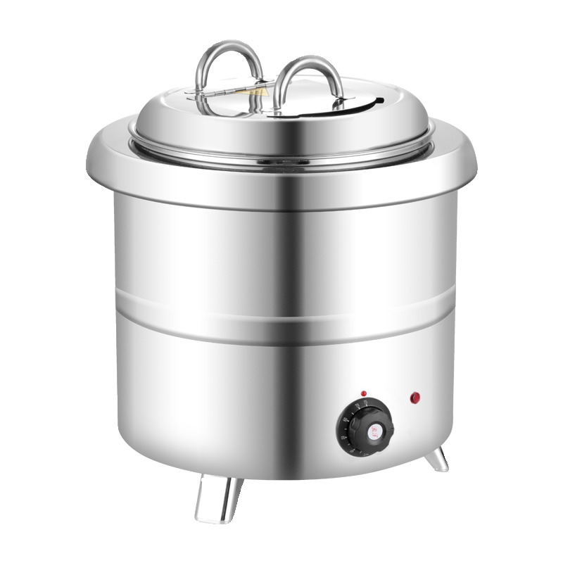 暖汤煲商用自助餐厅保温炉电加热汤炉保温桶粥桶保温桶 13L不锈钢色 直型暖汤煲 304内胆 配3把长勺高清大图