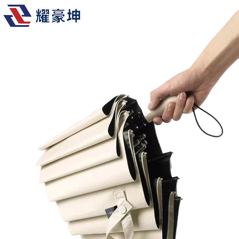 耀家坤 商务三折自动雨伞黑胶雨伞 12骨双龙骨/把高清大图