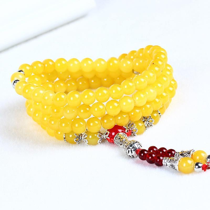 仿玛瑙水晶九转运珠108颗佛珠手链颜色可选男女款送女朋友七夕情人节