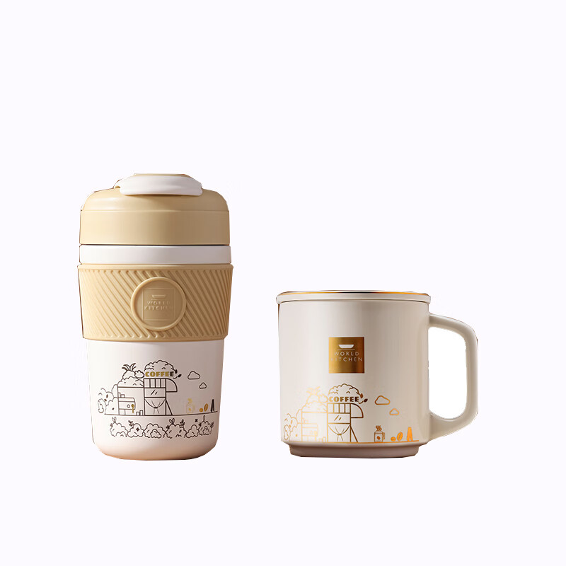 康宁 WORLD KITCHEN咖啡杯两件组WK-KFB2/KZ/JY