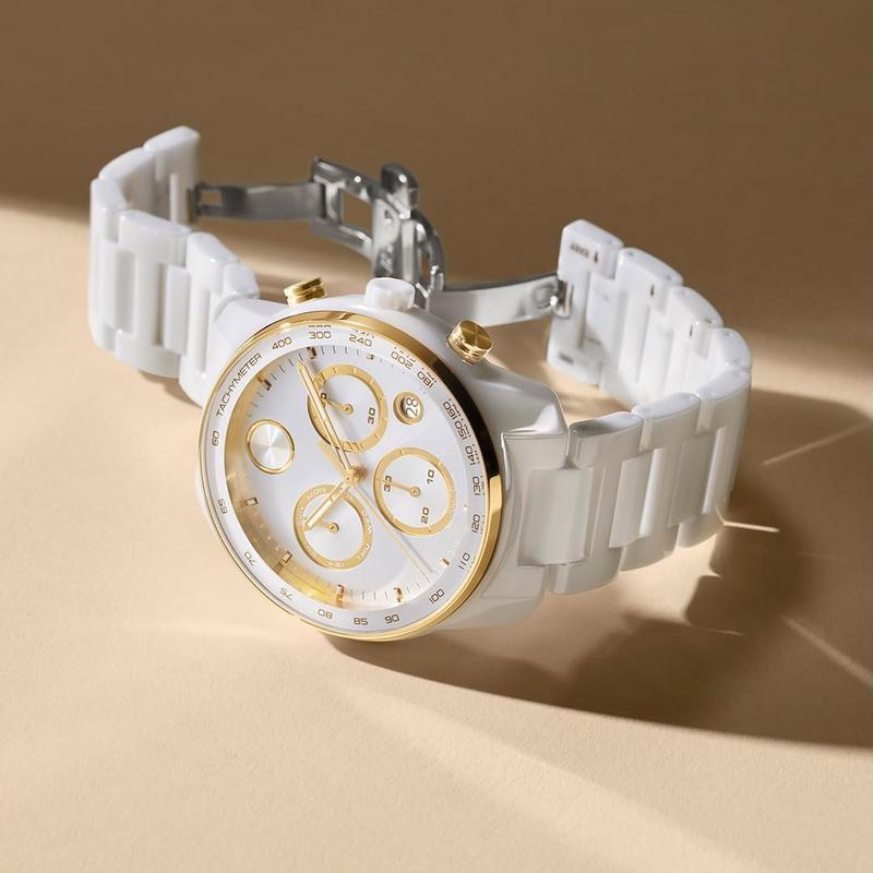 Movado/摩凡陀陶瓷金钢男表瑞士石英计时防水米商务休闲男士石英高清大图