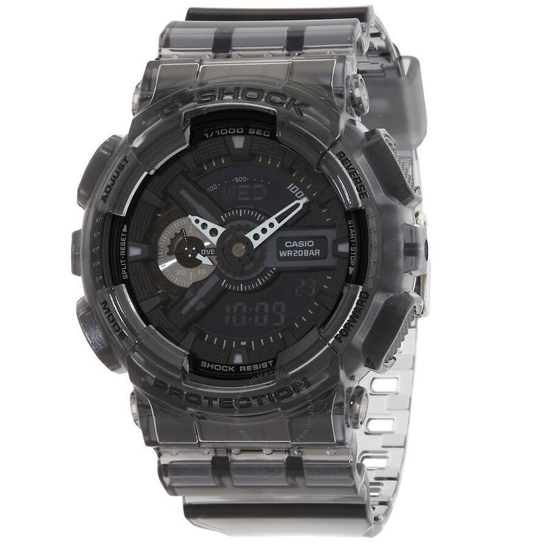 g-shock 闹钟世界时间石英模拟数字黑色表盘男士手表 ga-110ske-8a