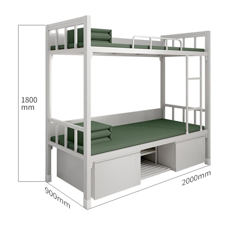 航向星途制营具钢制双层床铁架床单人柜内务柜双层床 HXTK-SCC01 1800x2000x900MM
