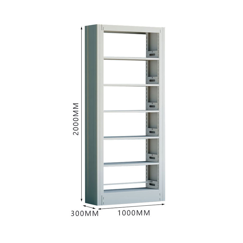 臻远ZY4072601 钢制书架资料架 单面6层一列一组白色 1000*300*2000mm高清大图