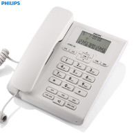 飞利浦(Philips)CORD108普通家用/办公话机/来电显示/有绳话机/固定电话机座机(白色)