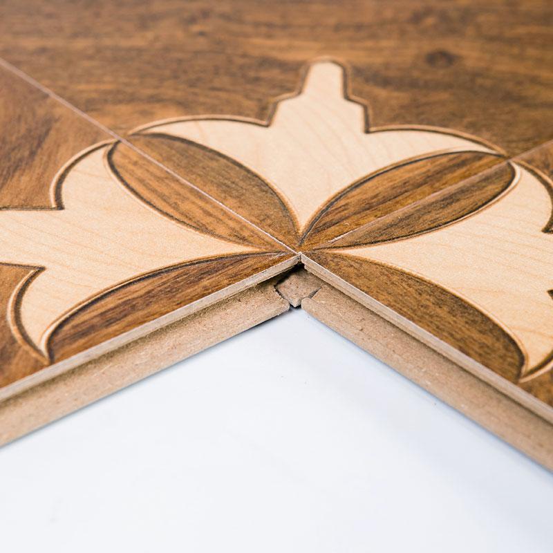 厂家直销欧式复古艺术拼花强化耐磨防水家用卧室复合木地板12mmd89811