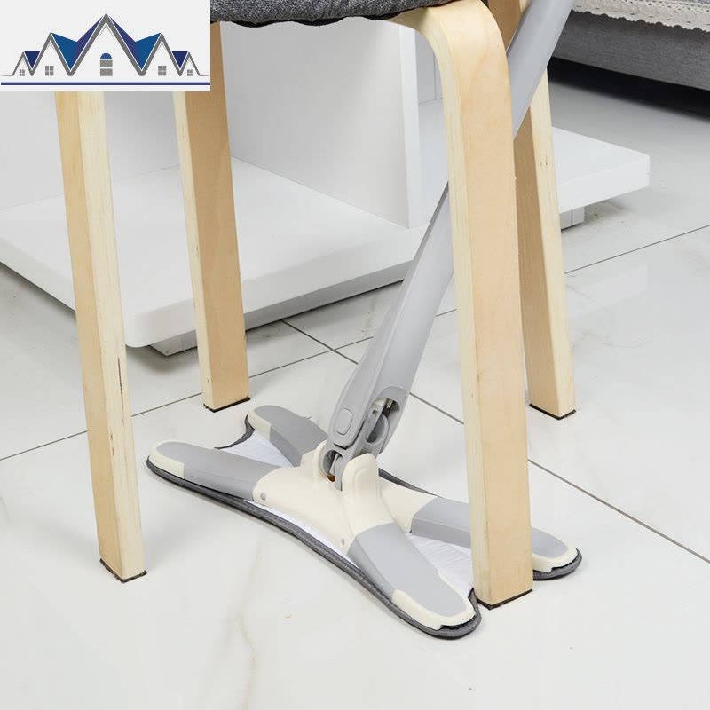 妙吉免手洗平板拖把蝴蝶夹仿手拧拖把家用懒人清洁拖地板瓷砖拖布 三维工匠图片