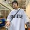 WOOG2005短袖T恤男字母印花夏季ins潮流衣服宽松男生半袖上衣体恤