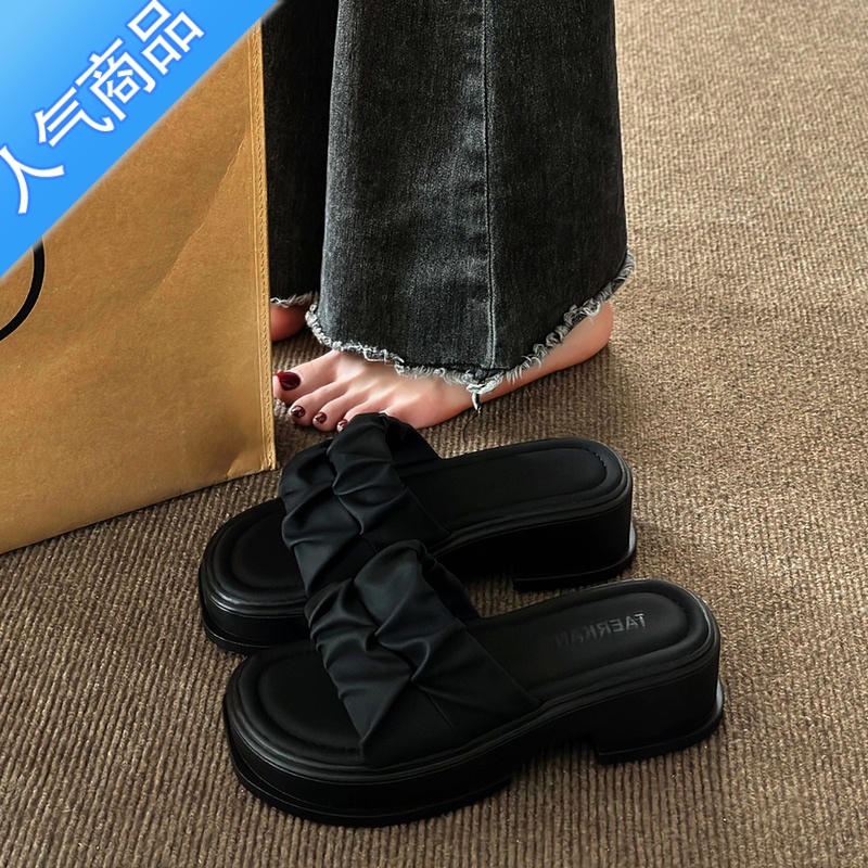 SUNTEK高级感凉拖鞋女夏外穿2023年新款厚底休闲沙滩凉鞋时感E拖2高清大图