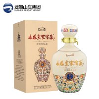 [中华老字号]山庄皇家窖藏 38度彩瓷 500ml*4瓶整箱装 非遗酿造浓香型白酒 承德特产