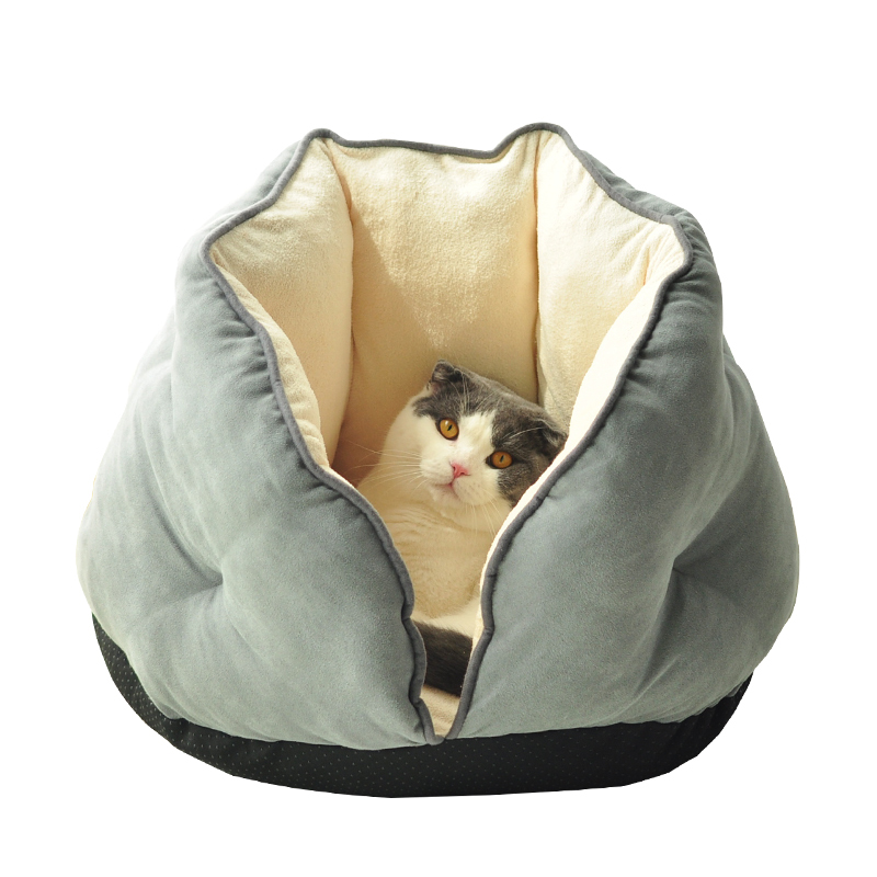 猫窝猫睡袋狗窝小型犬秋冬季保暖半封闭猫房猫屋猫咪窝宠物用品高清大图