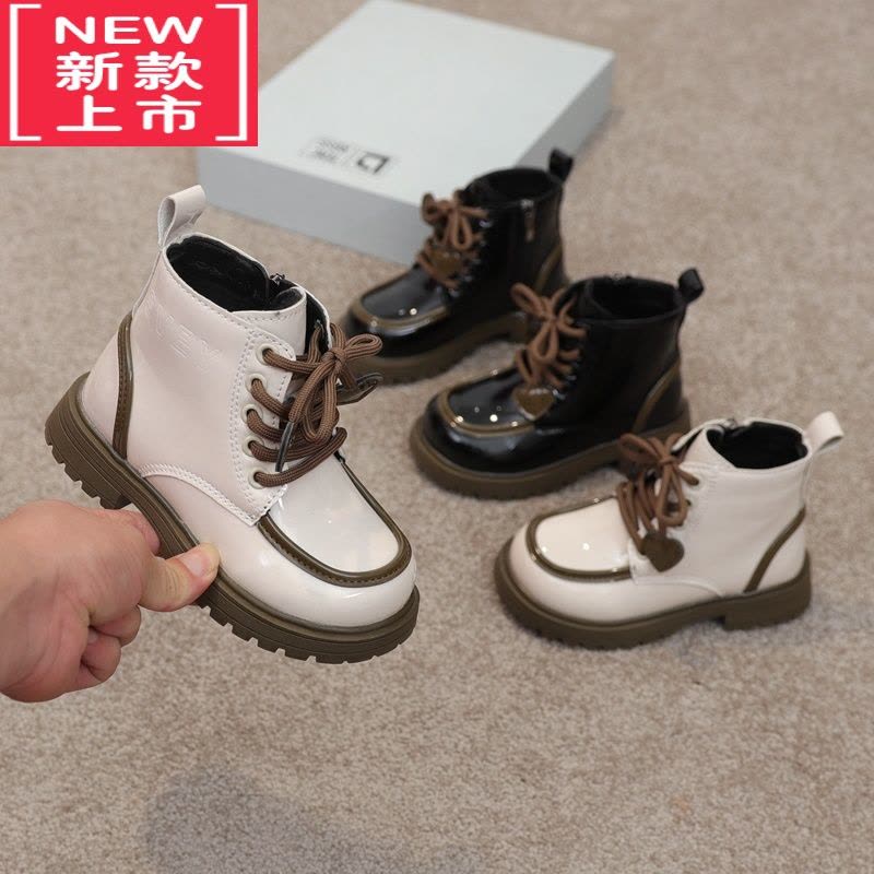 可莉允儿童马丁靴2022秋冬新款女童靴子炸街短靴英伦风二棉加绒中大童潮图片