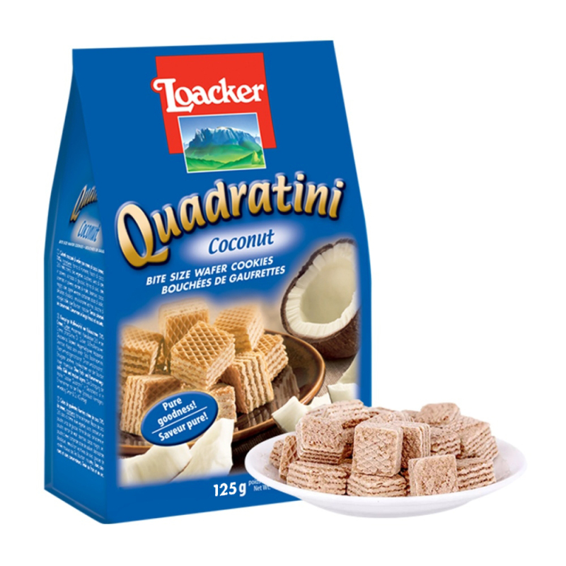 Loacker莱家威化饼干3袋(黑巧/椰子/卡布奇诺)