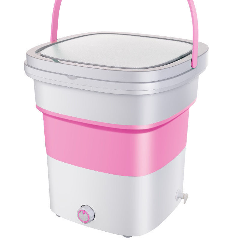 折叠洗衣机小型便携式声波迷你可杀菌内衣袜子洗衣神器同款|粉色 标准