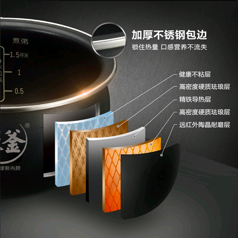 苏泊尔(SUPOR)电饭煲 球釜I内胆 IH加热 4L 多功能智能 SF40HC535高清大图