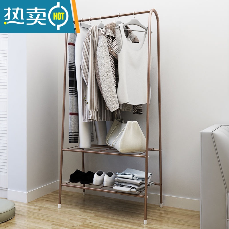 敬平衣架落地家用挂衣架卧室内衣帽架简易晾衣架衣服架子多功能置物架 升级款(白色)高清大图