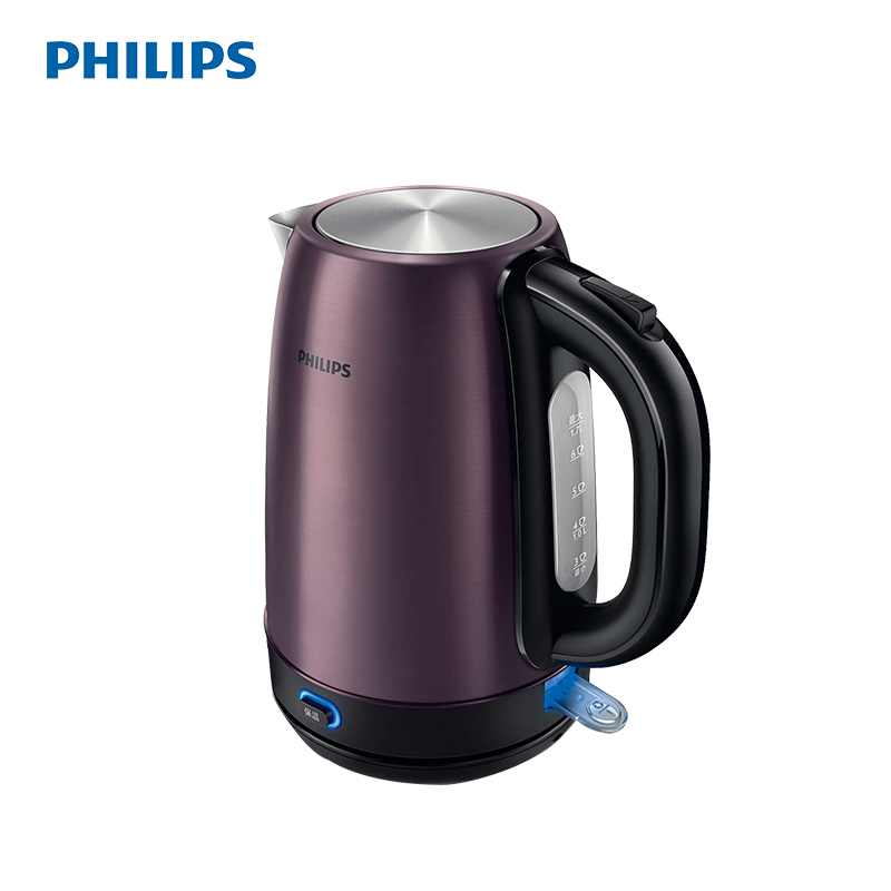 飞利浦(Philips)电水壶HD9333/21电热水壶304不锈钢PTC保温1.7升正品(优雅紫)