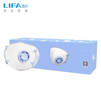 LIFAair 防雾霾口罩LM95JB儿童口罩 防雾霾防尘甲醛异味防PM2.5带呼吸阀KN95耳戴头戴颈戴式蓝色 12只