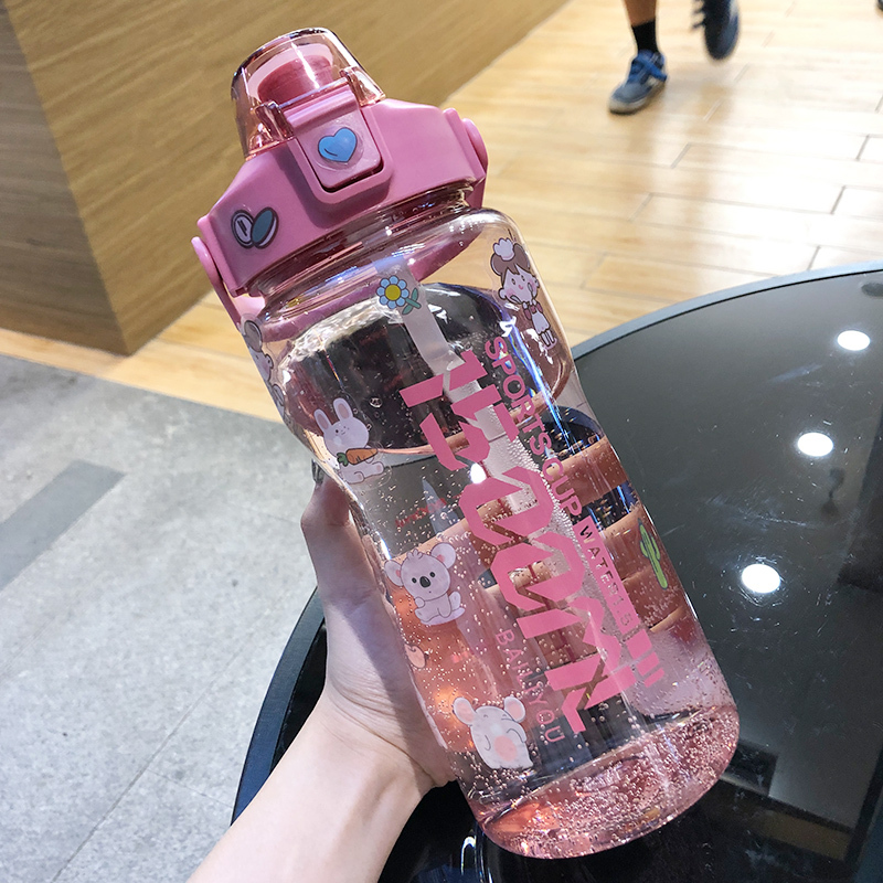 夏季大容量运动水杯吸管杯大人水壶户外便携防摔健身塑料杯子女