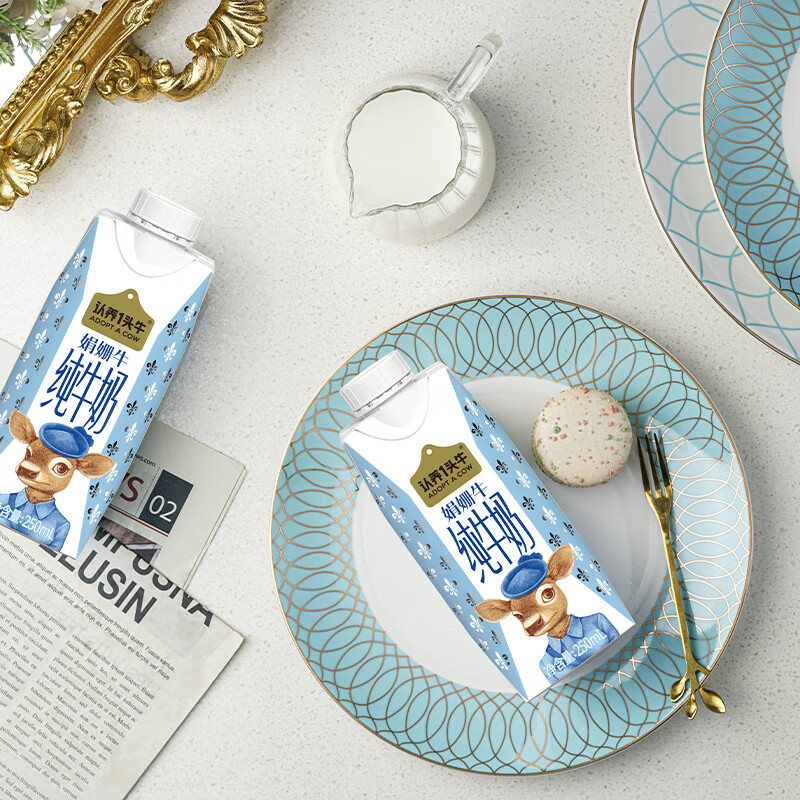 认养一头牛娟姗纯牛奶250ml*10盒高端牛奶*2箱装高清大图