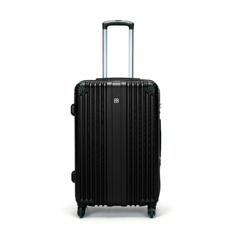 SUISSEWIN瑞士经典时尚大空间扩展硬壳商务休闲PC拉杆箱旅行箱SN002SC 黑色 28寸