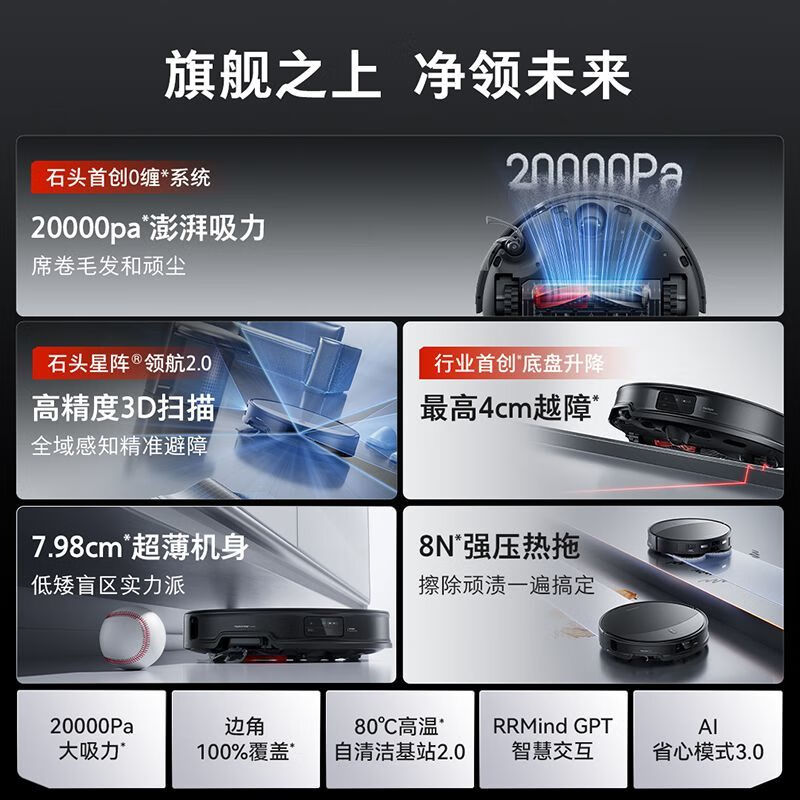 石头(roborock)扫地机器人扫拖一体扫拖洗烘一体机自动集尘热水洗拖布烘干擦地拖地洗地机吸尘器 G30 U水箱版高清大图
