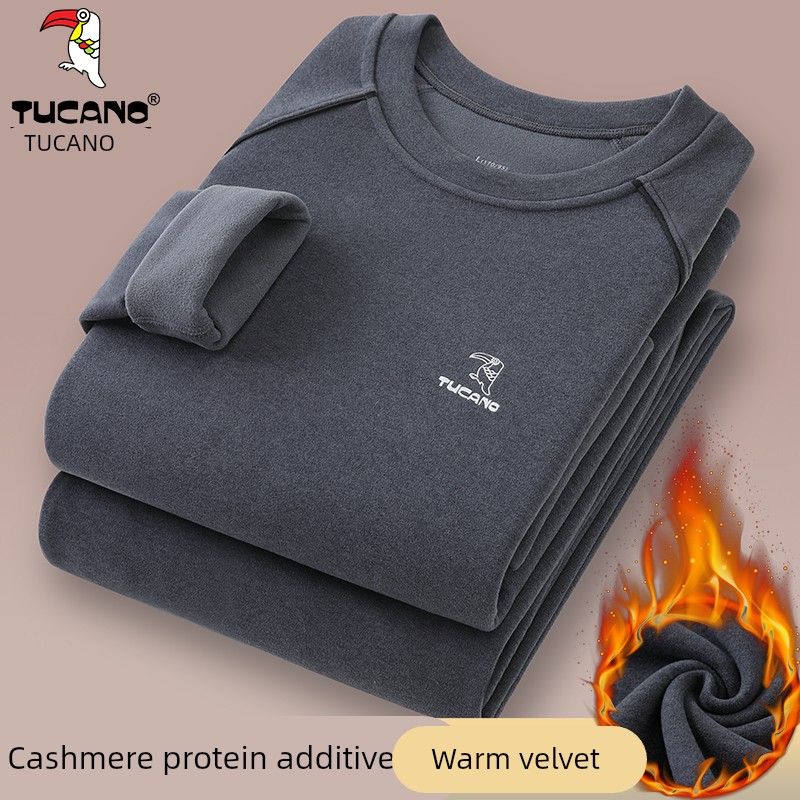 啄木鸟保暖内衣男套装冬季德绒加绒加厚防寒中青少年薄款秋衣秋秋高清大图