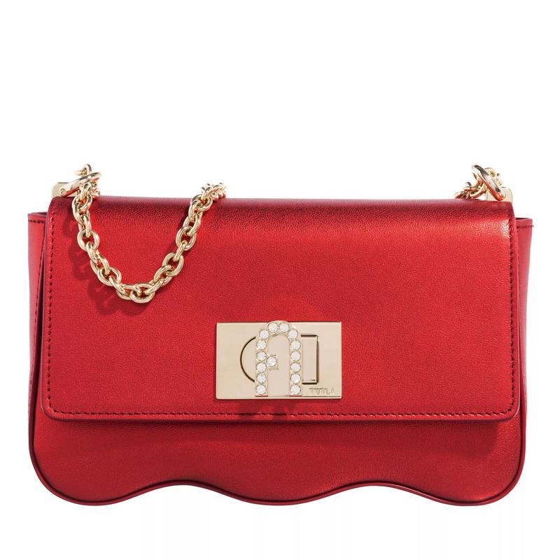 FURLAFurla迷你斜挎包小巧时尚链条包红金配色优雅百搭配饰女人味