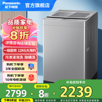 松下波轮洗衣机XQB120-K2M1