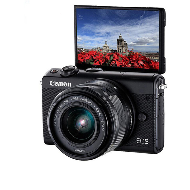 佳能(Canon)EOS M100 (15-45)黑色微单单镜头套装相机2420万像素 触控翻转LCD 全像素双核对焦高清大图
