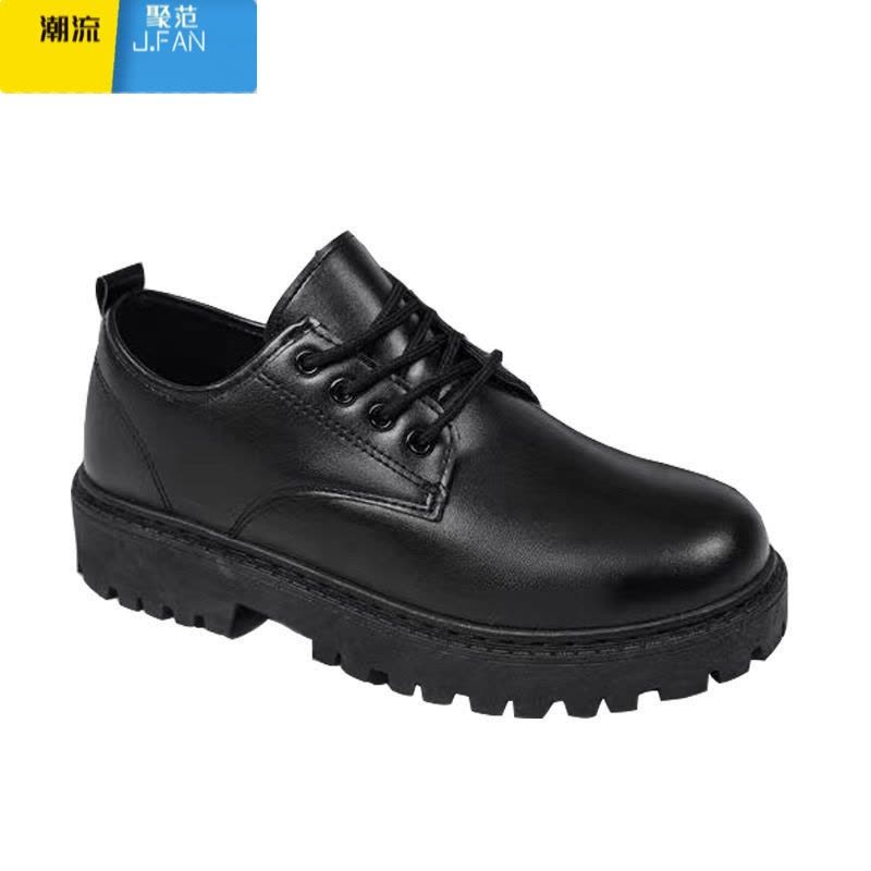 聚范皮鞋男款秋季2024新款商务休闲英伦风男士潮鞋马丁靴男鞋圆头防水图片