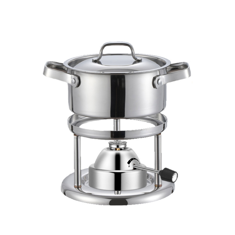 龙之腾304充气式小火锅炉燃气瓦斯炉会所个人涮锅一人一锅可调节式家用