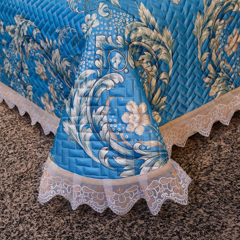 家柏饰(CORATED)冰丝凉席三件套1.8米2空调软席子冰丝夹棉床单折叠夏季床单可机洗高清大图