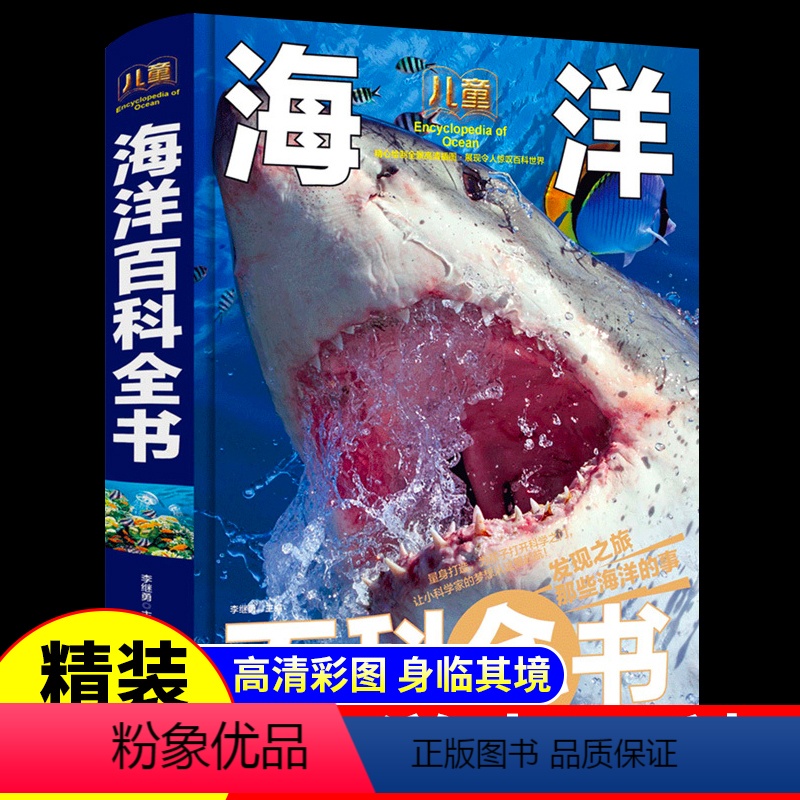 【精装大开本】儿童海洋百科 【正版】海洋动物百科大全书 儿童科普类知识书 关于海洋的书揭秘海底世界生物动物大百科十万个为