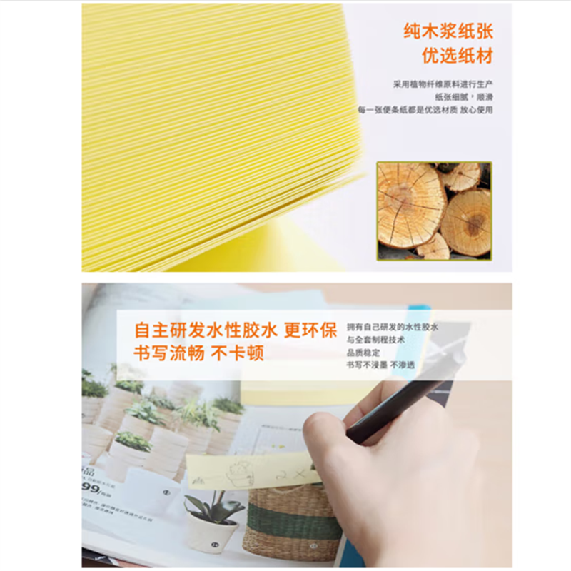 N 次 贴 32027便利贴分条便签纸38*51mm记事贴便条纸自粘留言本50张/本 12袋装高清大图